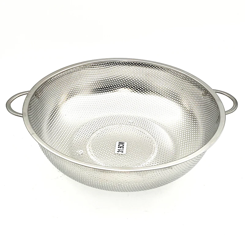 
Stainless steel drain basket dense hole Amoy rice basket washing basin fruit basket 