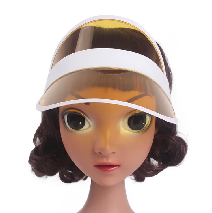 Kids Transparent Unisex Neon Visor Hats Headband Sun  Golf Stag Poker Party Sport Tennis Hat PVC Ceiling  UV Proof Sun Hat
