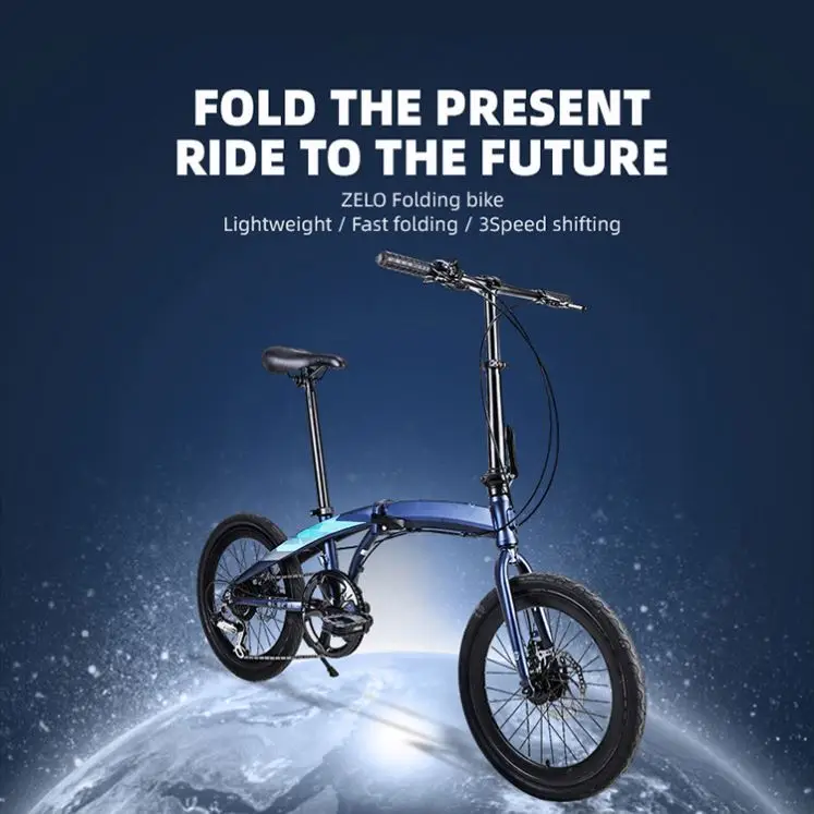 Solid Color Bike High Quality Unisex Double Disc Brake Moutain Bike Aluminum Alloy Foldable Bicycle 20 Inch