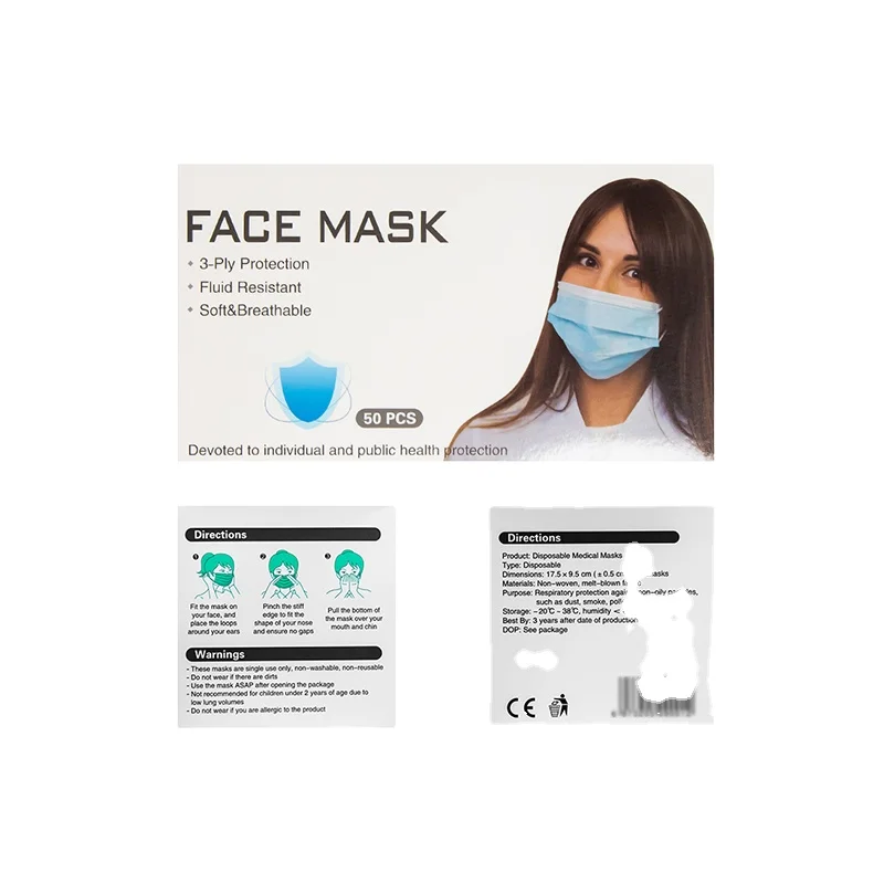 Dust masks become disposable masks for the people with nose clips, ear-hook protective mask civil