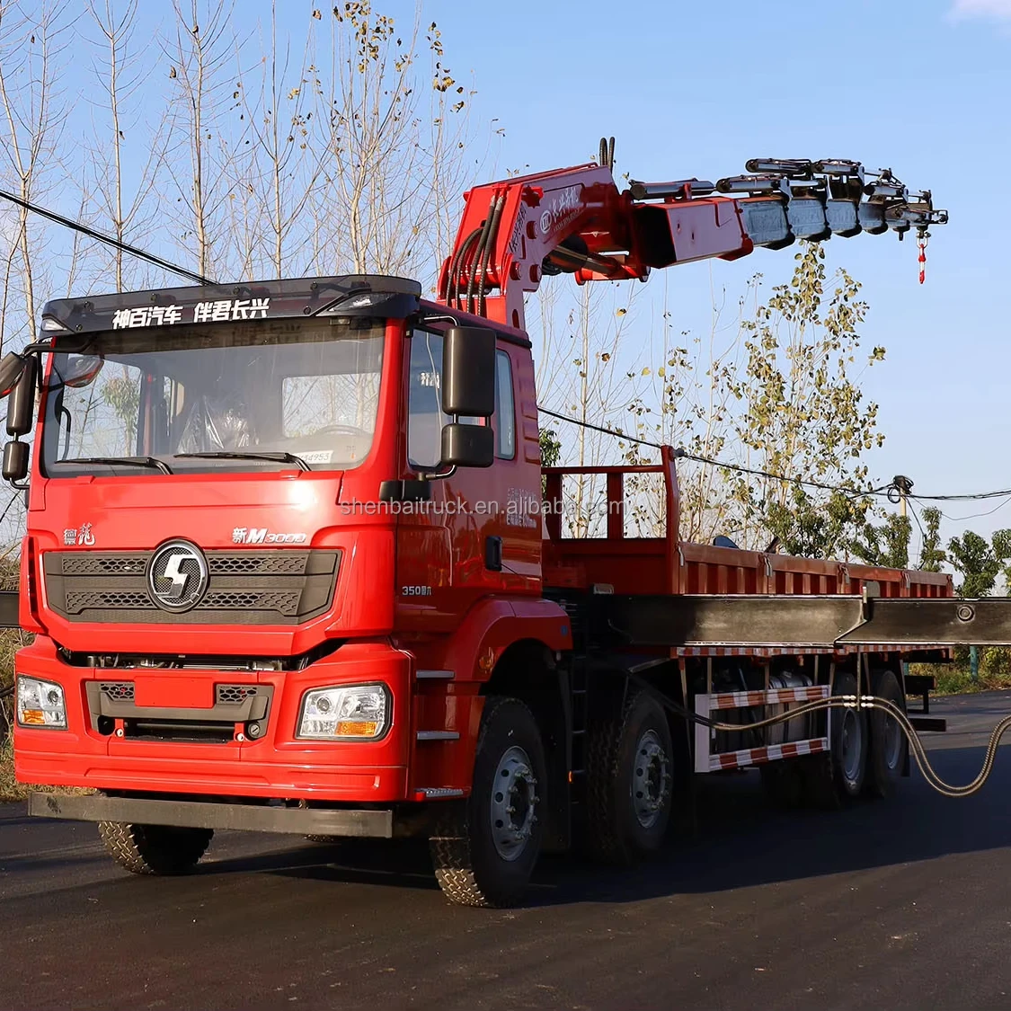 Chinese Suppliers Sell sHACMAN 8x4 Truck Mounted Cranes Shenbai Hydraulic Truck Crane 20Ton 25Ton 30Ton Knuckle Boom Crane