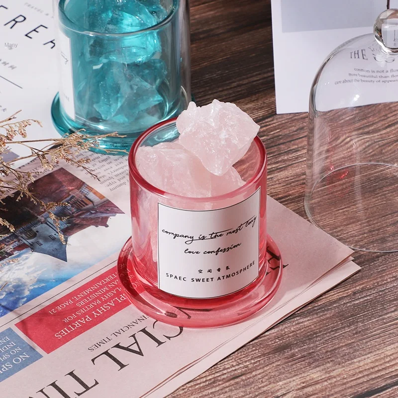 2022 Oem Natural Crystal Gemstone Infused Rose Quartz Amethyst Reed Scented Fragrance Oil Stone Diffuser