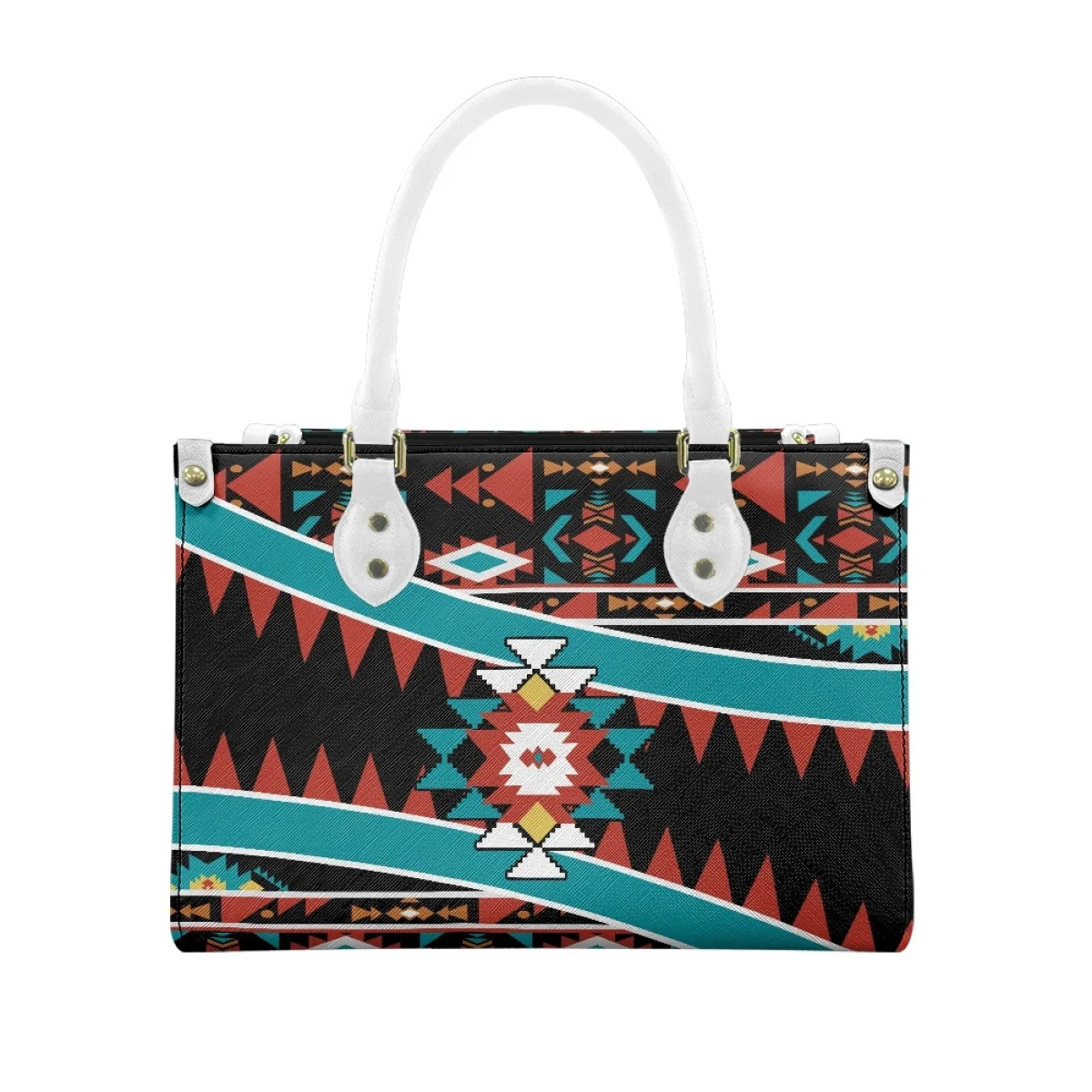 Custom Wholesale Luxury Woman Handbag Sublimation Aztec Design Tote Shoulder Bag Montana West Aztec Tapestry Twill Gandbag Tote