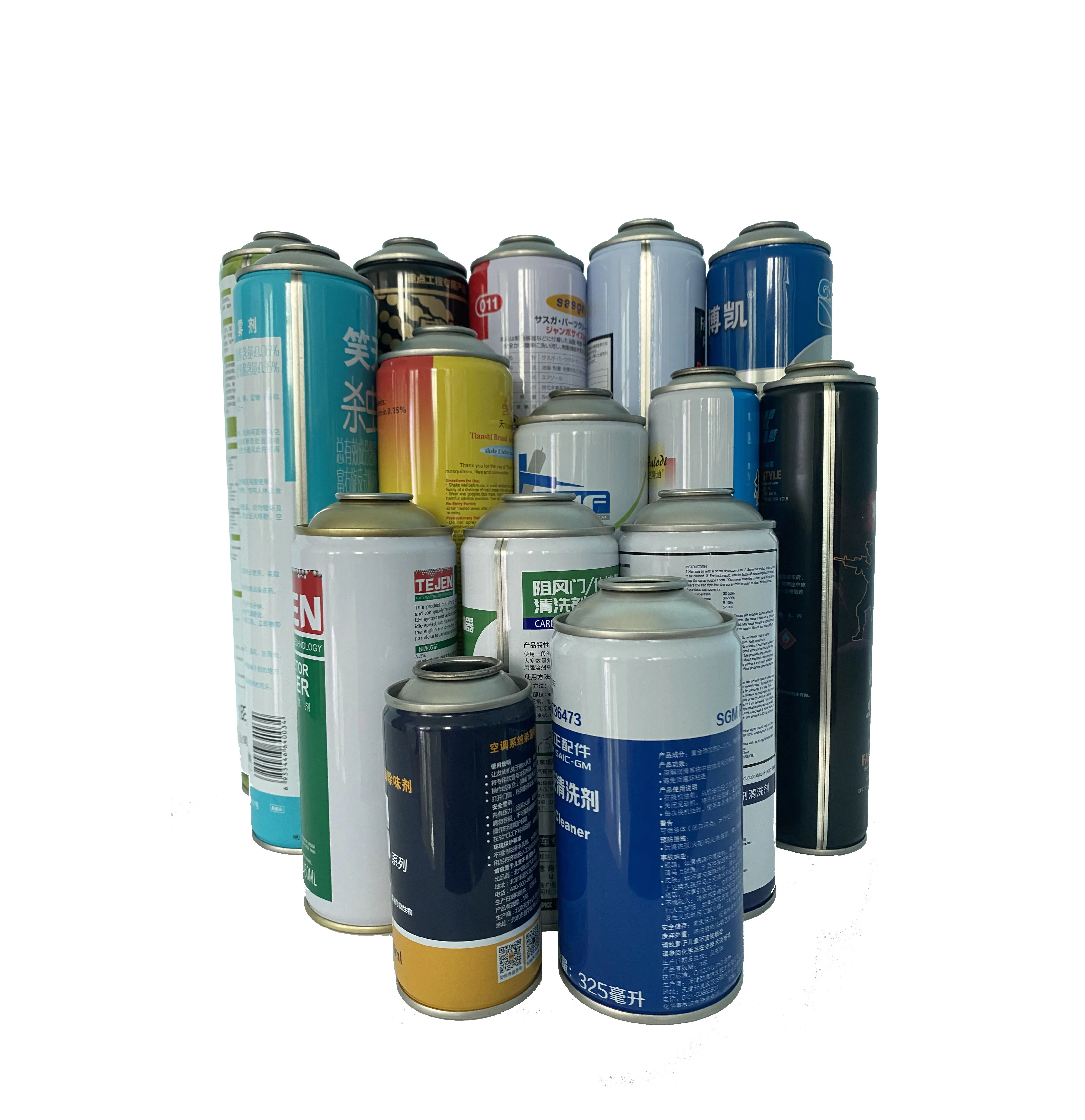 China 100 500 600ml black and gold tin hair spray gas air freshener threaded pump aerosol cans trade wholesale 45/52/65/70mm