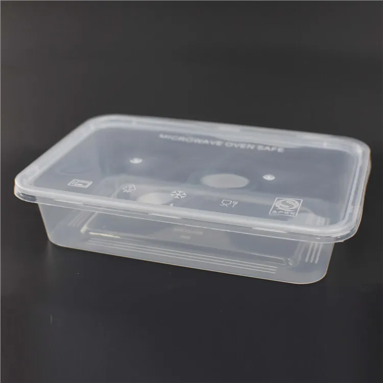 SM6-1101 Use Pp Microwave Rectangular Takeaway Customize Packing Box Food Container With Lid Disposable Plastic Bento Lunch Box