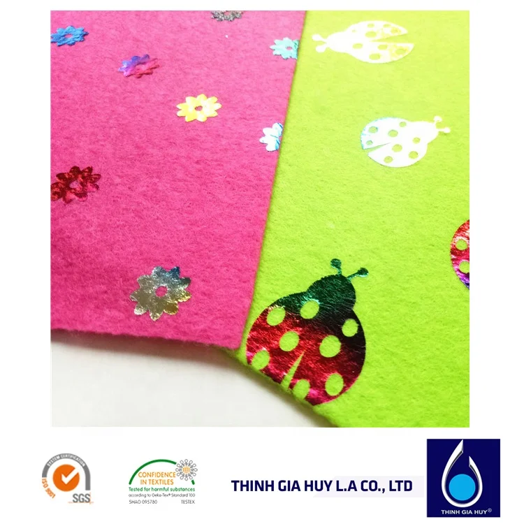 New Needle punch felt, polyester non-woven fabric,wool felt fabric ,printed felt in Vietnam