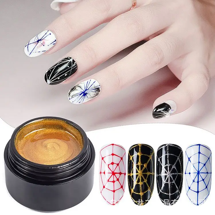 6 colors nail art paint DIY design wire liner drawing gel nail polish set kit colors uv gel gel nail polish