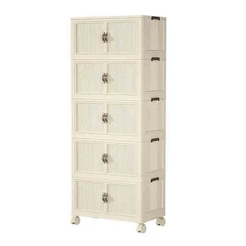 rmier 103L  Collapsible Plastic Storage Bin Foldable Organizer Container Storage Box With Wheels