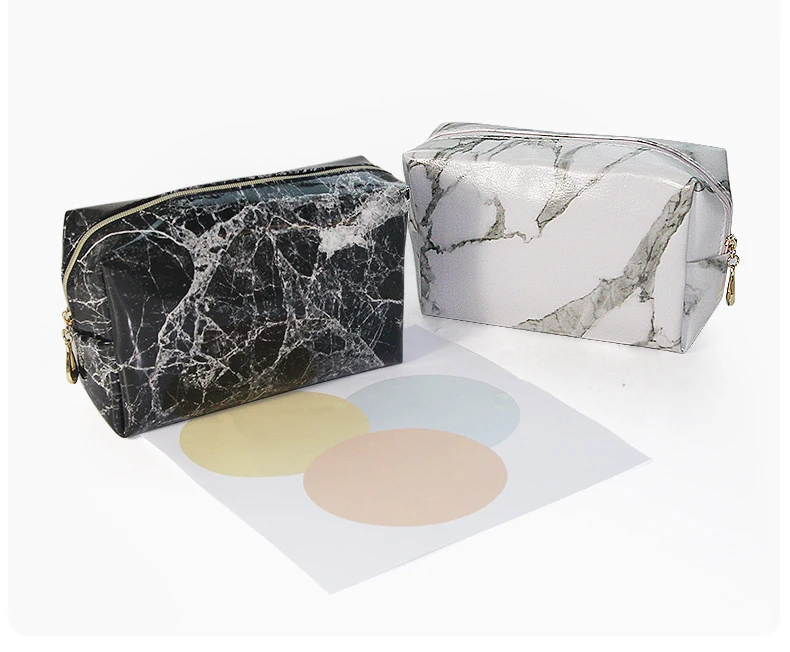 Ladies Portable PU Zipper Waterproof Cosmetic Bag Customized LOGO travel toiletry Leather Makeup Pouch for women