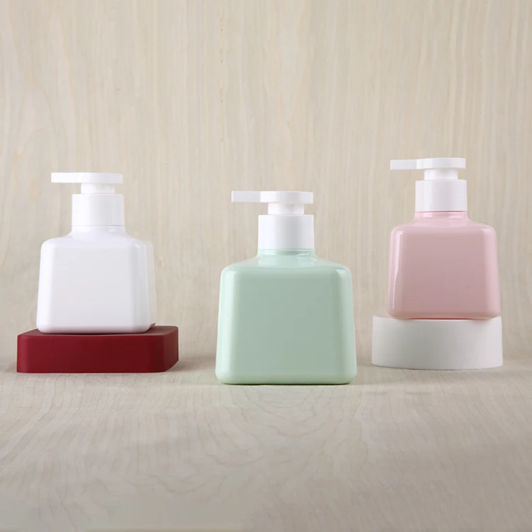 Best Design square colored Cute Baby Body Wash Shampoo Plastic Bottles 200ml Empty With Lotion Pump
