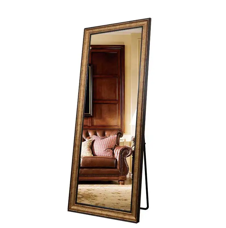 Custom Livingroom European Style Antique Ps Framed Floor Standing Full Length Vintage Mirror