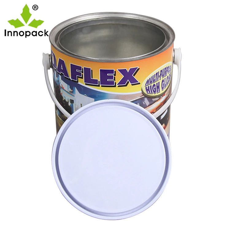 Customized Factory Price 4L 5L Seal Lid Paint Bucket With Handle Tin Can With Spout Lid Good Sealing For Paint