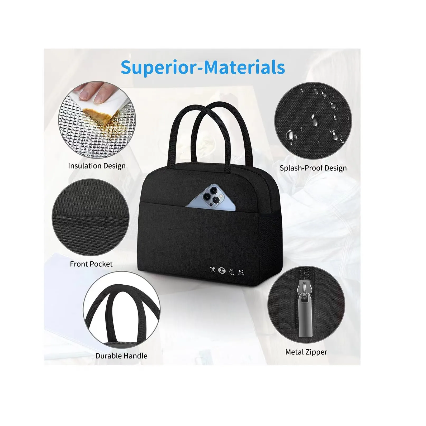 2024 new portable lunch bag reusable Insulated lunch tote bag with customized logo