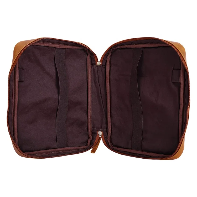 Custom Travel Book Cover Premium Design christian books cases sturdy durable handle leather bible cover with zipper for men