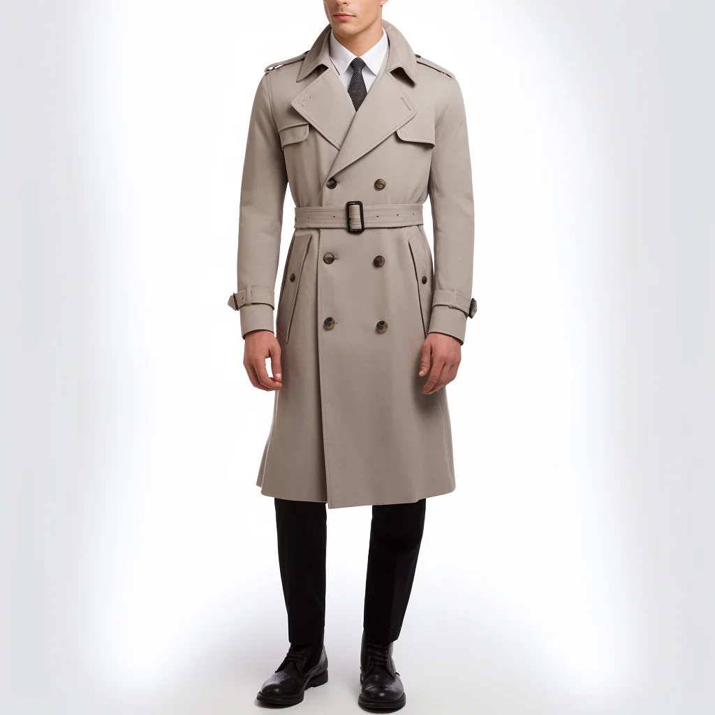custom oversized outdoor double-breasted men long trench coat windbreaker jackets