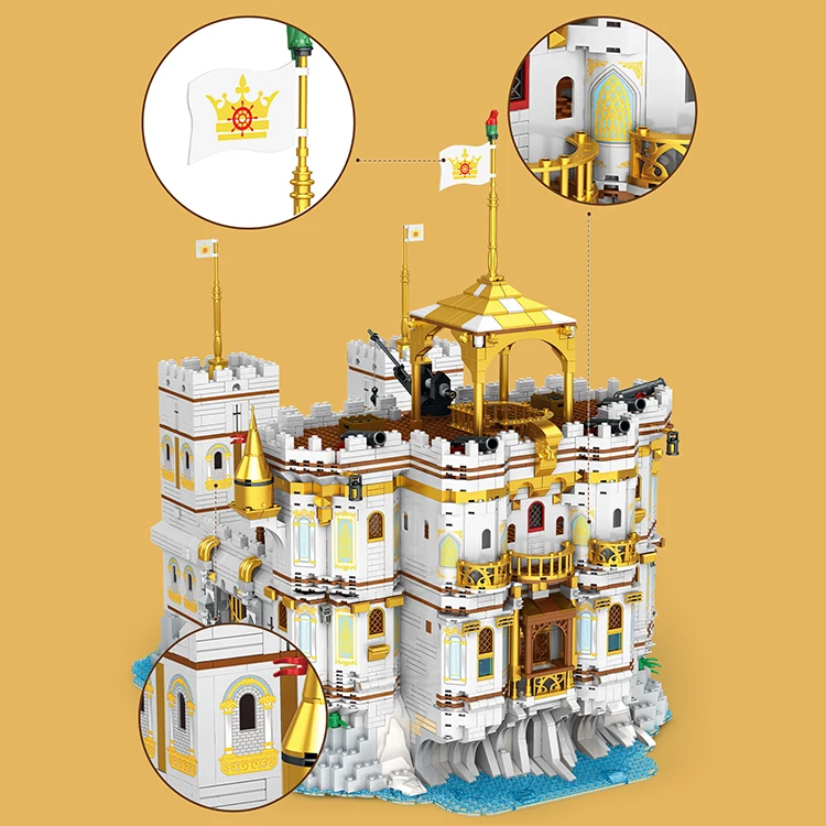 reobrix 66013 Pirate Navy Bay 4168pcs+ Building Blocks World Famous Architecture 3D Model Diamond Bricks Toycross-border selling