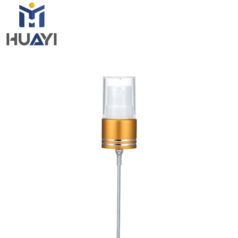HUAYI Manufacture 16/410 Aluminum Screw Fine Mist Perfume Sprayer With Rings Plastic Spray Pump
