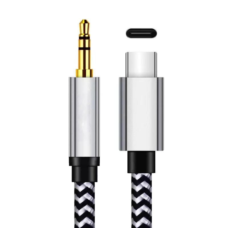 AUX Type C Male to 3.5mm Male Audio Cable Adapter Type-C to 3.5 Jack Spring Aux Cable