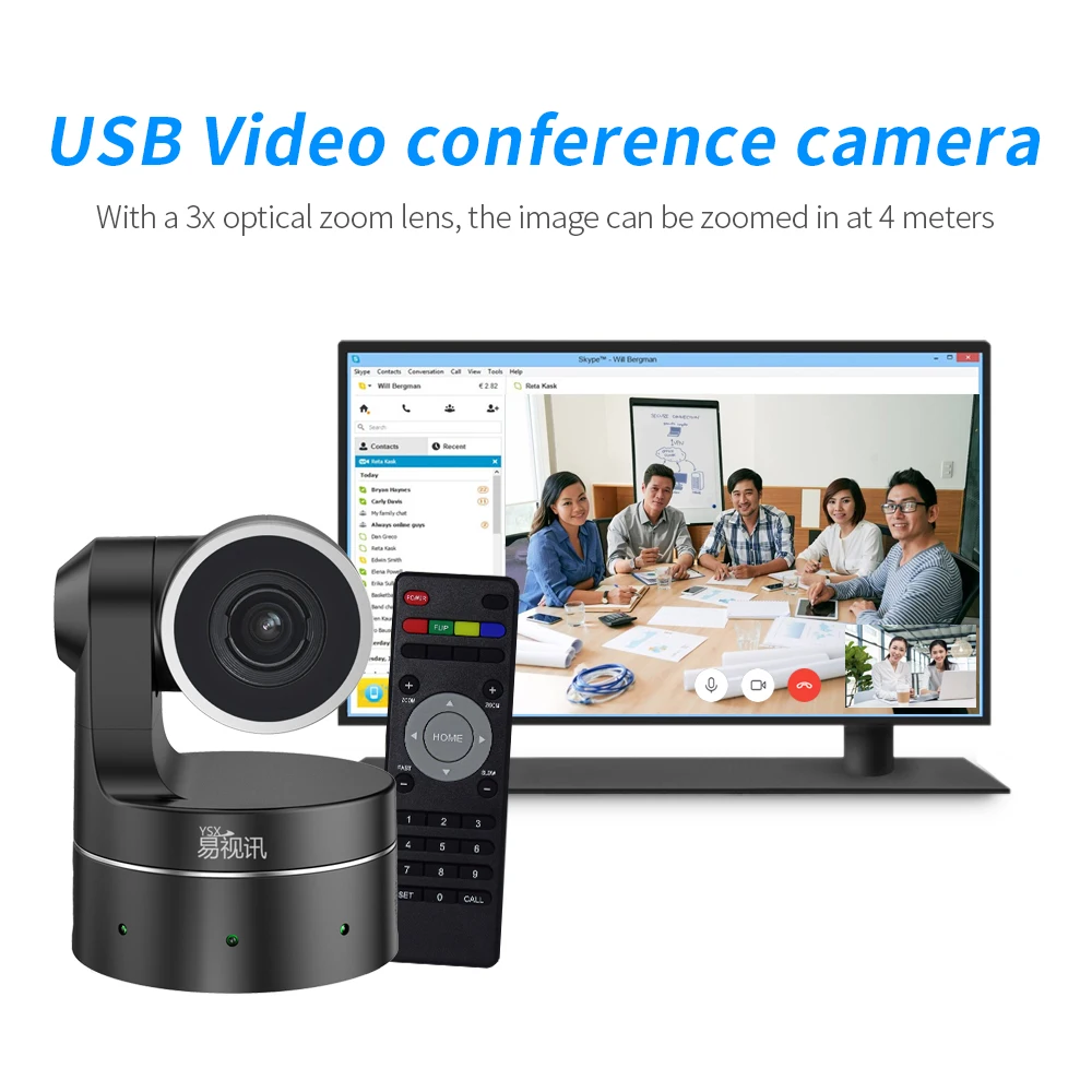 YSX-EC10-3  130-Degree Wide-Angle 1080p HD Prime Video Conference PTZ Camera  for Live Streaming Live Broadcast