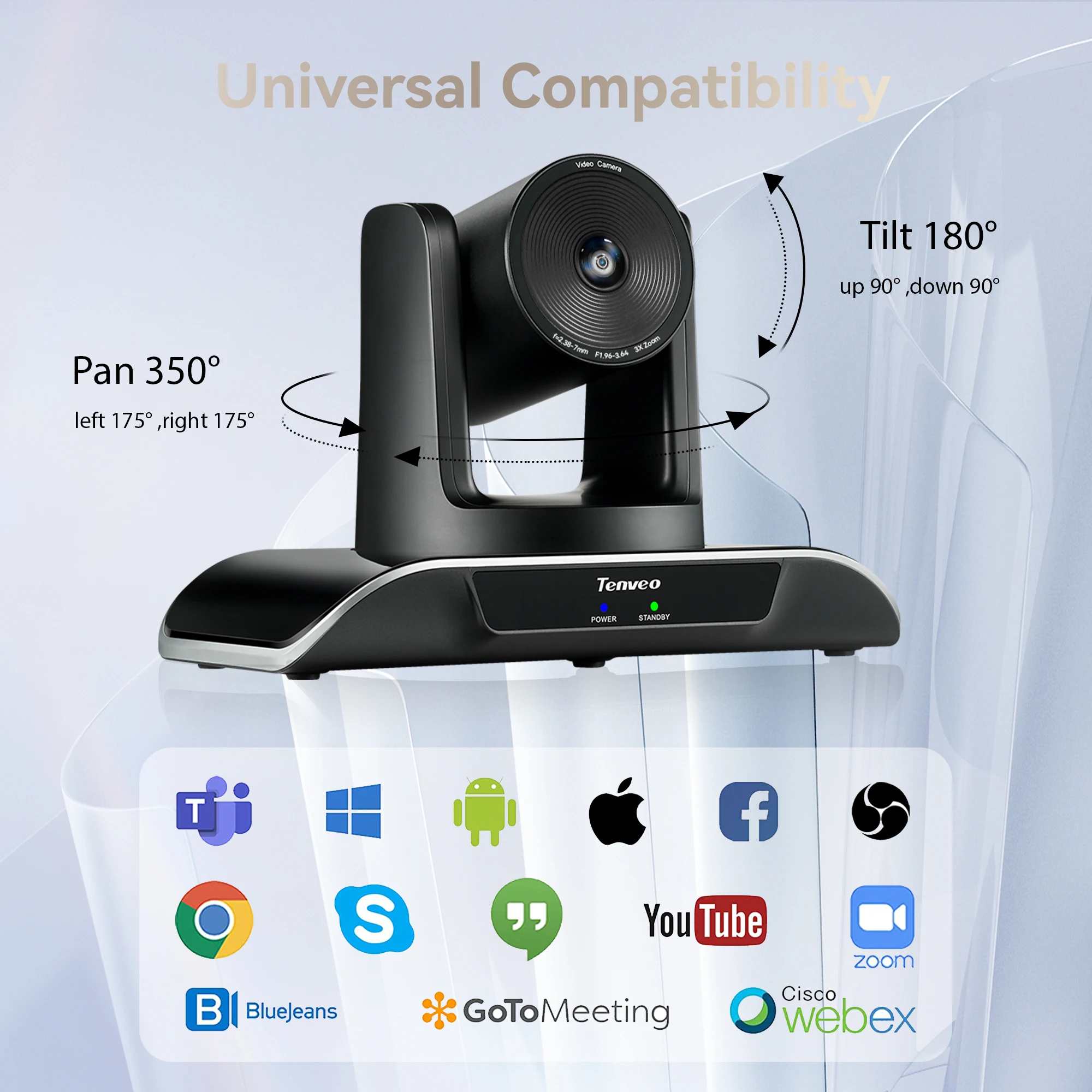Cost-effective Audiovisual Conferencing Group with 3X Optical Zoom USB3.0 HDM1 PTZ Conference Camera and BT Speakerphone