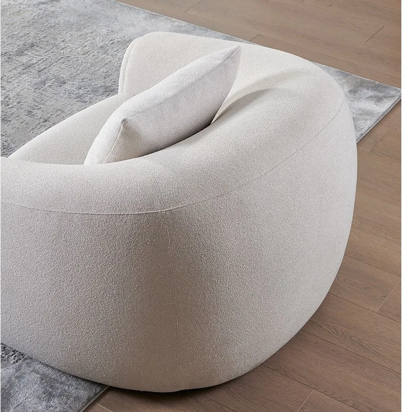 Luxury Fabric Single Sofa White Armchair Living Room Chair Lazy Design Sofa Set Furniture Hotel Home