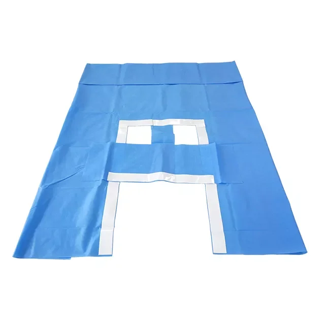 Disposable angiography surgical drape sterile autoclavable surgical drape set sms fabric