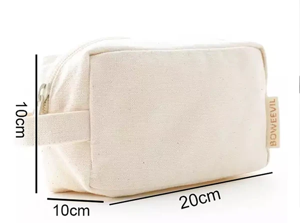 Perfect Bags Women Beauty Cosmetic Storage Wholesale Travel Makeup Cosmetic Bag With Zipper Eco Friendly Cotton Canvas
