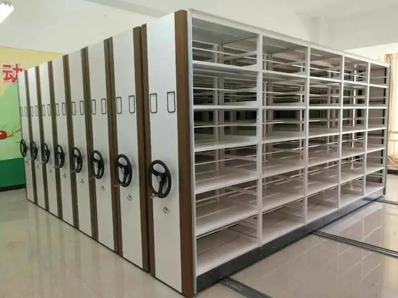 Передвижной шкаф для хранения документов, передвижная металлическая библиотечная система высокой плотности, стальная Массовая компактная архивная сталь, 5 лет