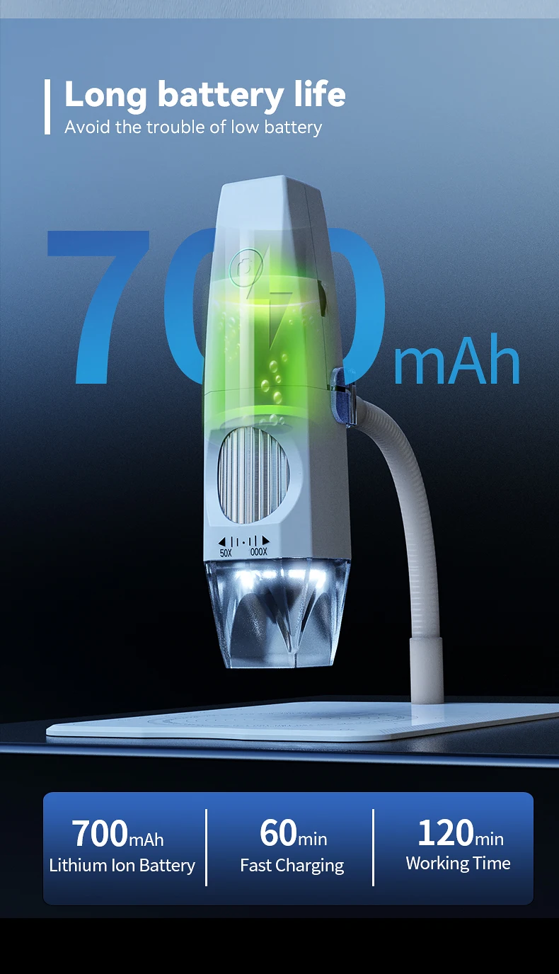 Tesihan WiFi Microscopio 1000X Digital Microscope HD 1080P 8 LED WiFi Microscope Camera PCB Inspection tools for mobile repair