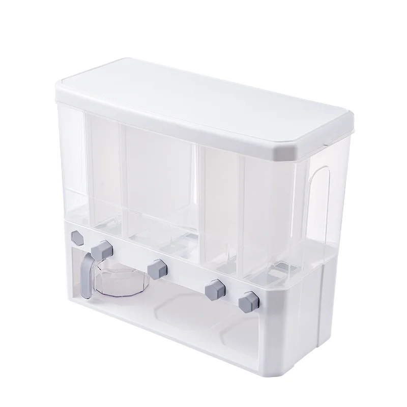 Wall-Mounted Multi-Functional Compartmentalized Miscellaneous Grain Cans Rice Bucket Classification Measurement Rice Tank