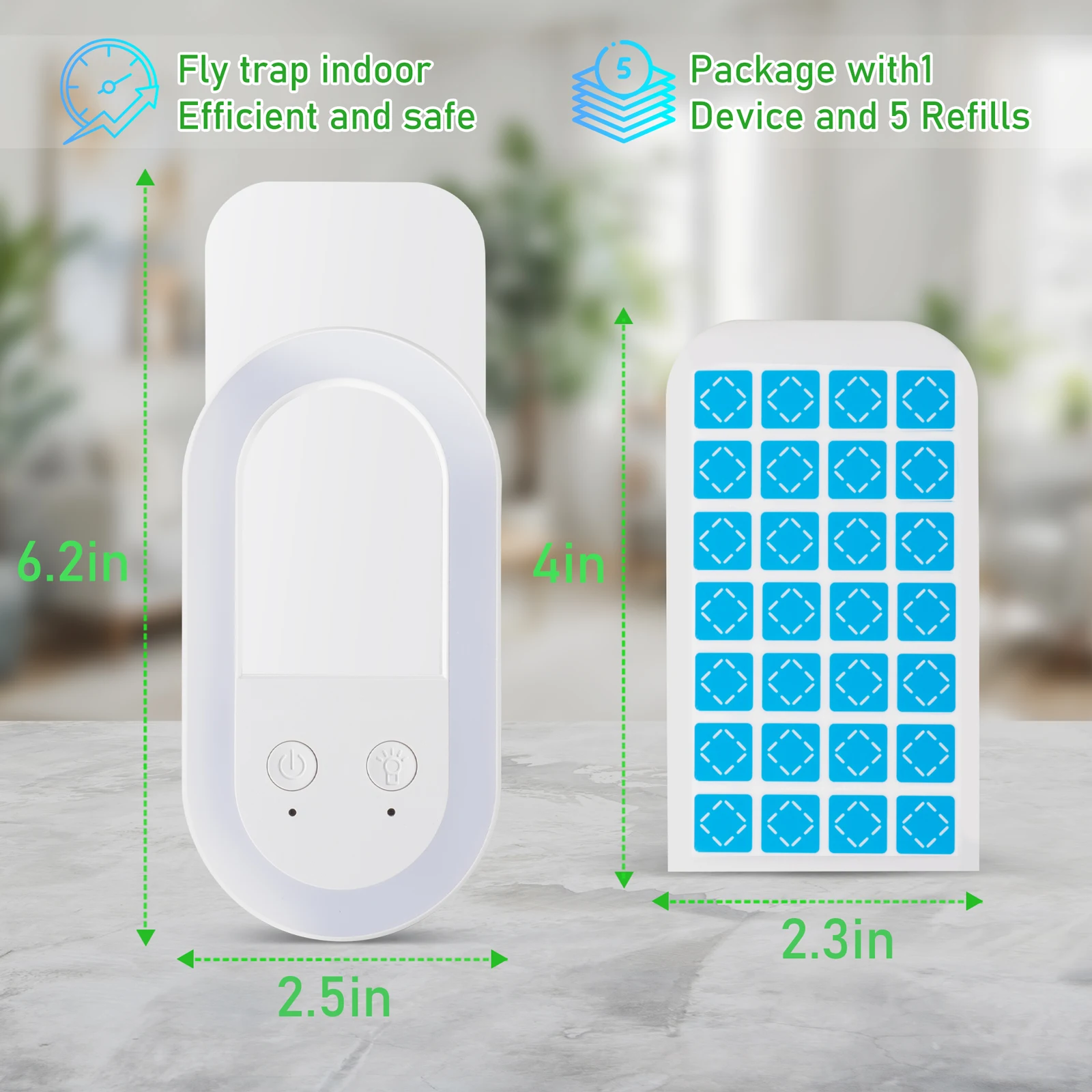 Sticky Board UV Light Fruit Flies Mosquitoes Gnat Catcher Fly Traps Plug In