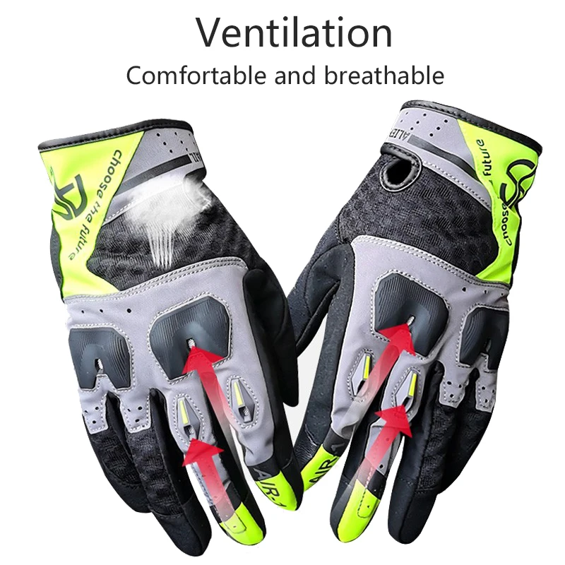 Перчатки мотоциклетные ALIEN SNAIL для мужчин и женщин, дышащие защитные митенки для езды на мотоцикле, с сенсорным экраном, с закрытыми пальцами