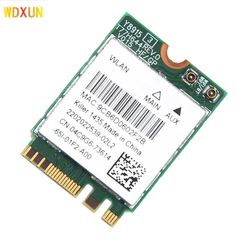  Беспроводной адаптер карта Killer 1435 Dand Band 867 Мбит/с Wi-Fi сетевая Atheros QCNFA344A 802.11ac BT 4