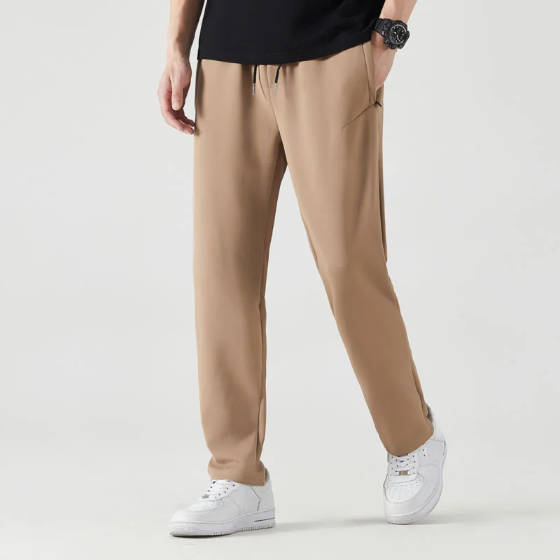 Korean style fashion training casual streetwear straight winter loose custom mens pants manufacturer