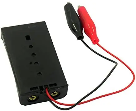 2 x AA Battery Holder Box with Alligator Clips without Cover12V 23A Spring
