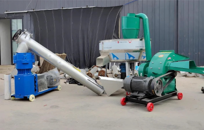 1000 kg/h flat die feed pellet product line to processing grass corn soybean into feed pellets