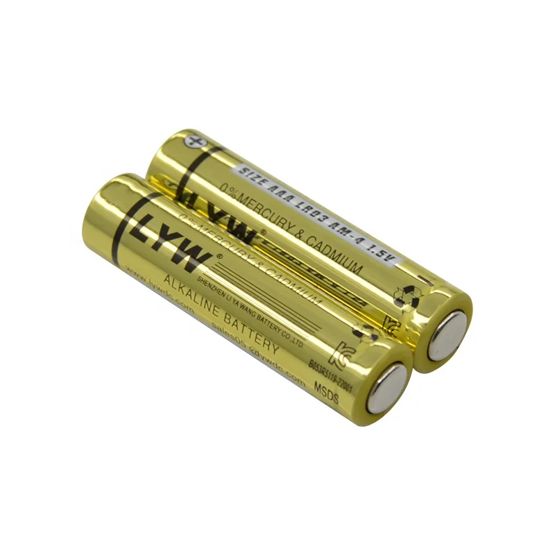 OEM size aaa-lr03 am4 1.5v  alkaline zinc-manganese dry cell 120mins 540mAh for electric products wireless mouse