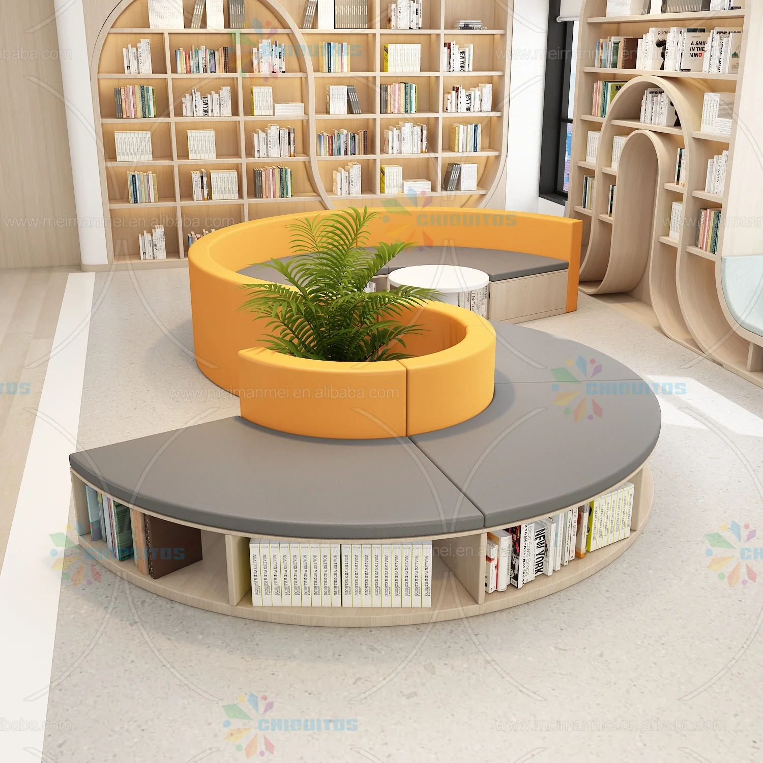 Chiquitos Sofa With Bookshelf Innovative Creative Library Book Shelf Bookcase For Kids Library Bookshop Plywood Round Book Shelf