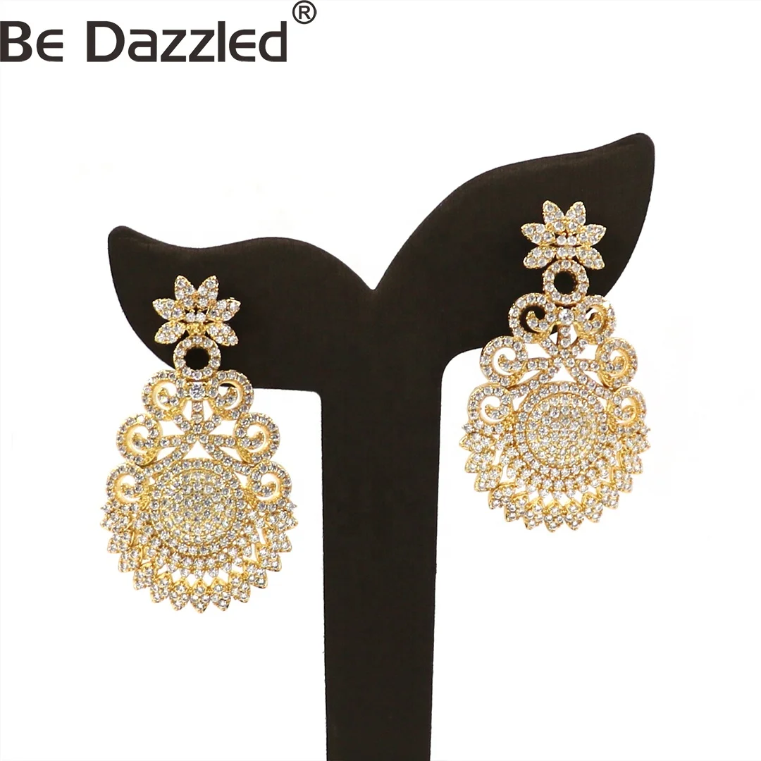 Модные ювелирные изделия BEDAZZLED 2020 новый дизайн золотого цвета с фианитами серьги-капли для женщин