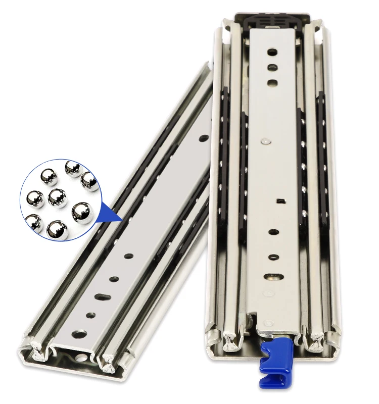 76 Industrial Heavy Duty Slide Aggravated Trailer Guide Rail Lock Drawer Cabinet Three Section Ball Track