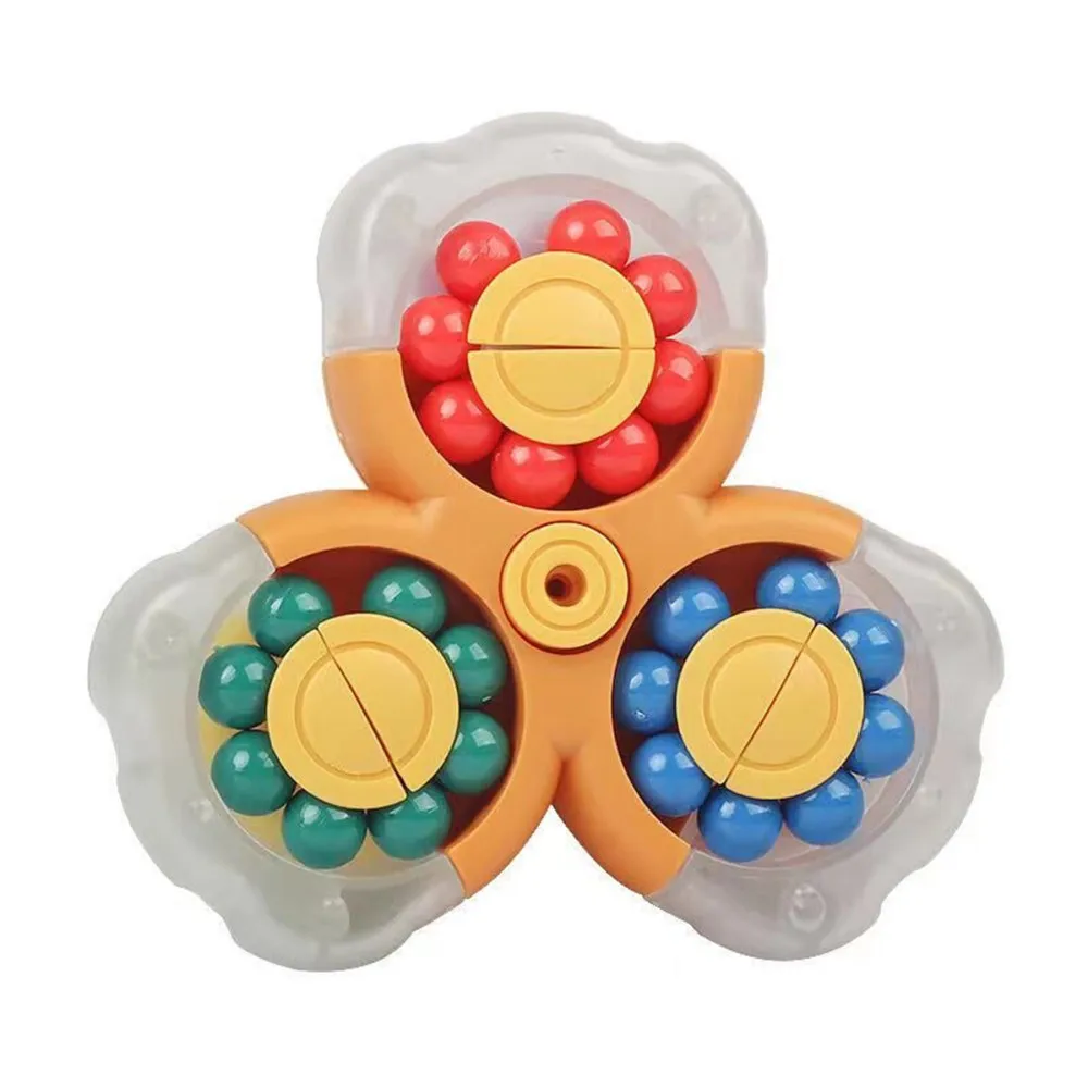 Double-sided Magic Ball Puzzle Cube Toy Finger Top Cube Spinning Rotating Magic Bean Disc Anxiety Relief Fidget Toys For Kids