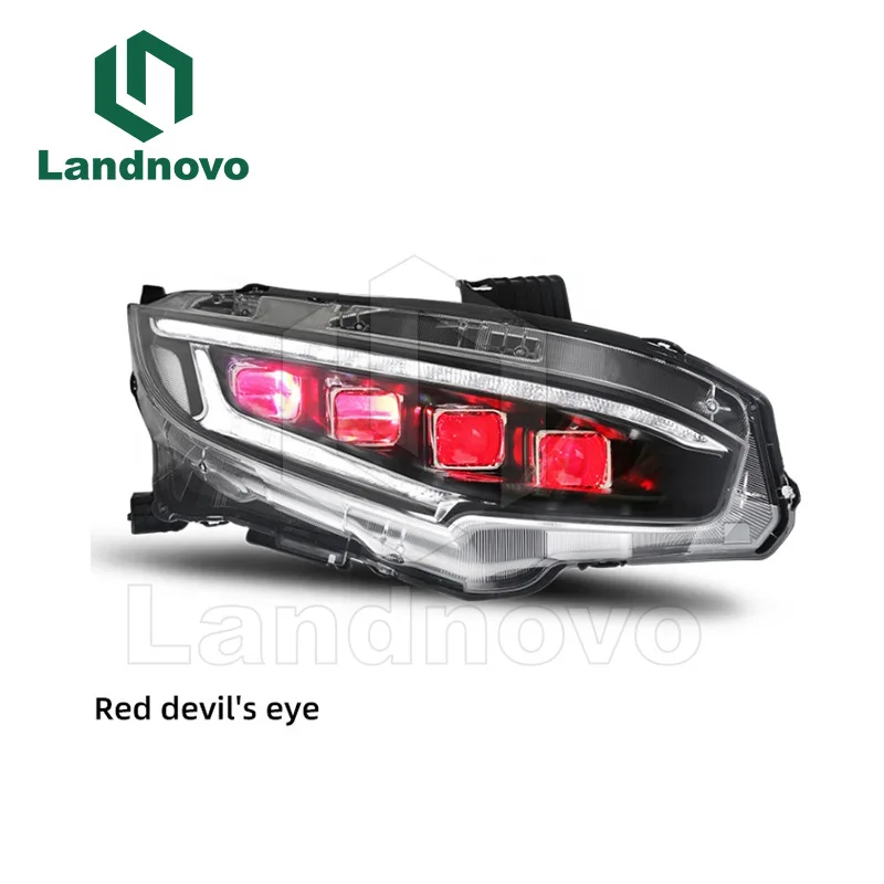 Landnovo full led Modified Car Head Lights Tail Light Halogen & Xenon for Honda Civic 2016-2020 head lamp headlight