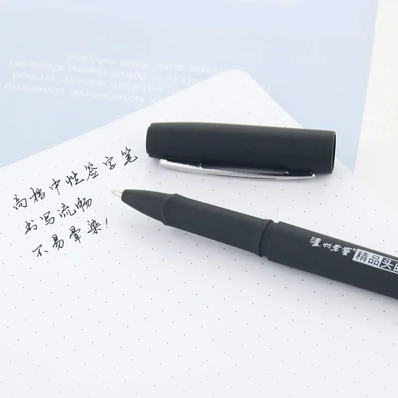 Free Custom Logo Gel Pens with Metal Pen Clip Business Advertise Signature Pen Black Bullet Head Carbon Stationery gifts