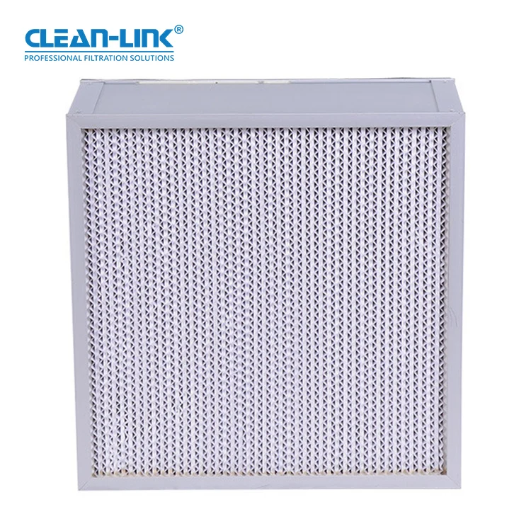 Aluminum plate High Temperature hepa filters Deep pleated Separator laminar flow hood H13 H14 hepa filter