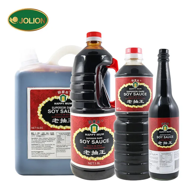 JOLION China Manufacturer Bulk Wholesale Halal Healthy Superior Natural Fermented Non-GMO Bulk dark soy sauce 1l