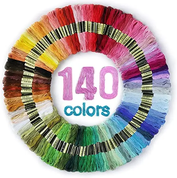 Embroidery Floss Set 140 Skeins colors Cotton for Cross Stitch Threads Diy Embroidery kits For Home Decoration