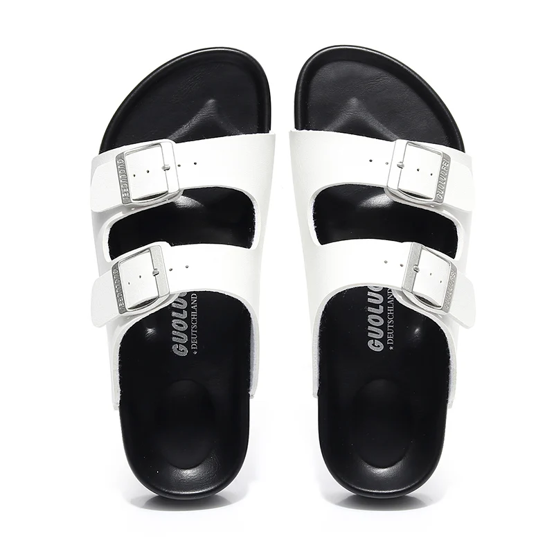 summer slippers casual quality home indoor outdoor men pu leather slippers for men