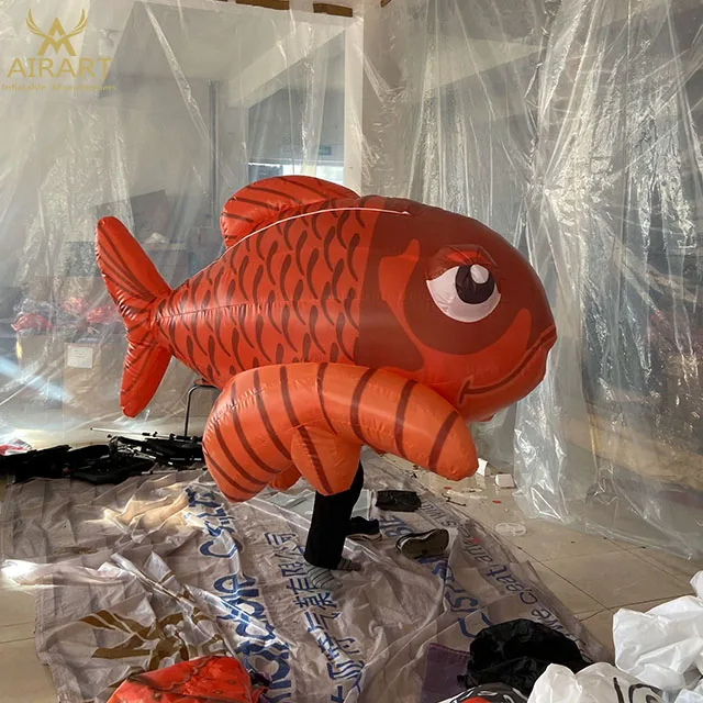 Рекламное украшение для мероприятий новый дизайн надувной костюм рыбы discus парада