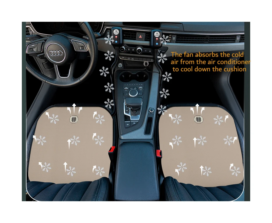 Cooling Car Seat Cushion Cover Seat pad Cool Air Ventilated Fan Air Conditioned Cooler Cushion with USB Fan