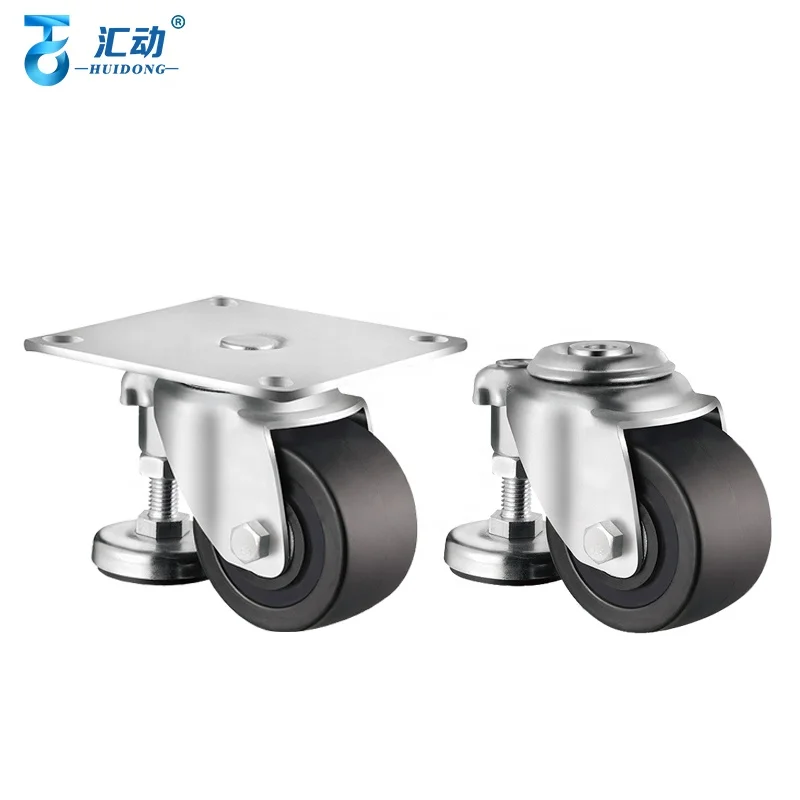3 inch adjustable leveling wheel PA Foot Cup Adjustable of lockable swivel nylon Casters for Freezer and washing machine